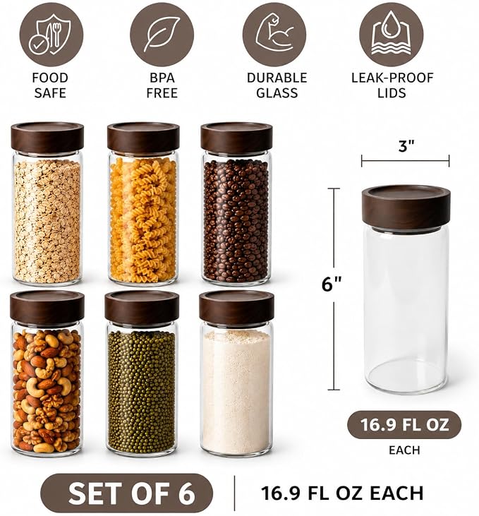 Wide Mouth Glass Storage Jars - Image 2