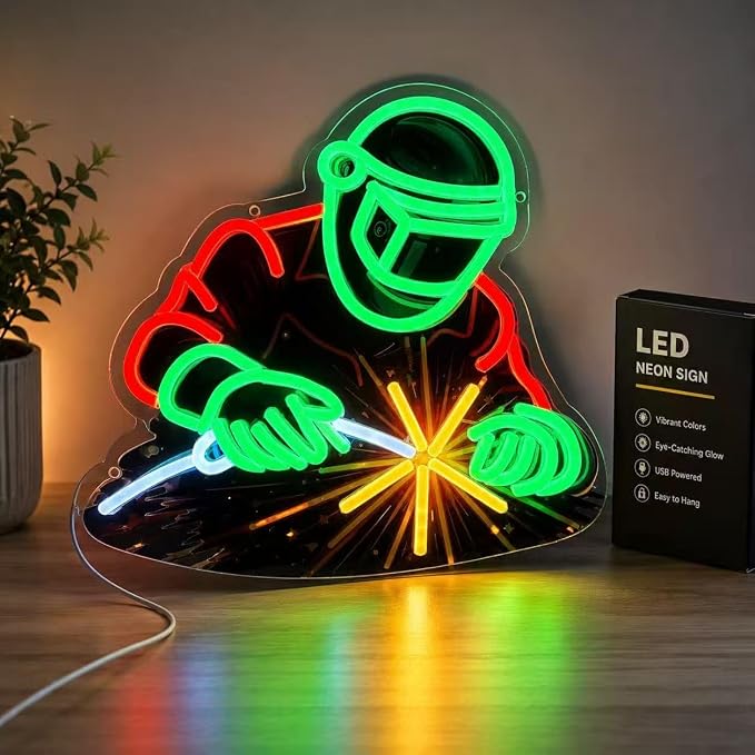 Welder Neon Sign for Wall Decor, LED Welding Neon Light - Image 6