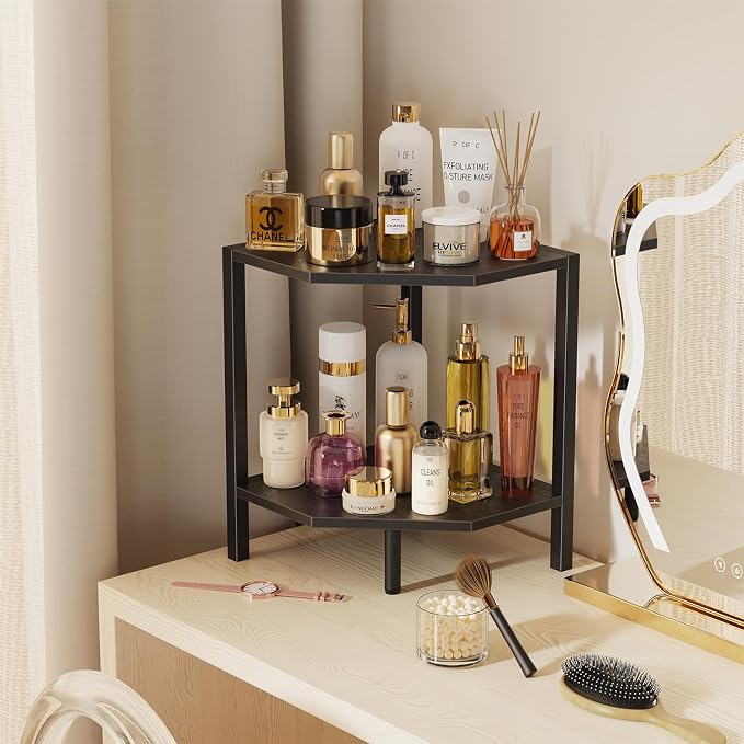 Creso hom Corner Shelf Stand, 2 Tier Industrial Corner Bookshelf - Image 6