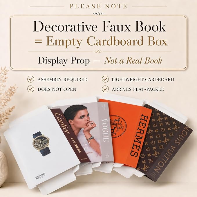 PROBENEX 4 Pcs Decorative Books | Faux Glam Coffee Table & Shelf Decor | - Image 3