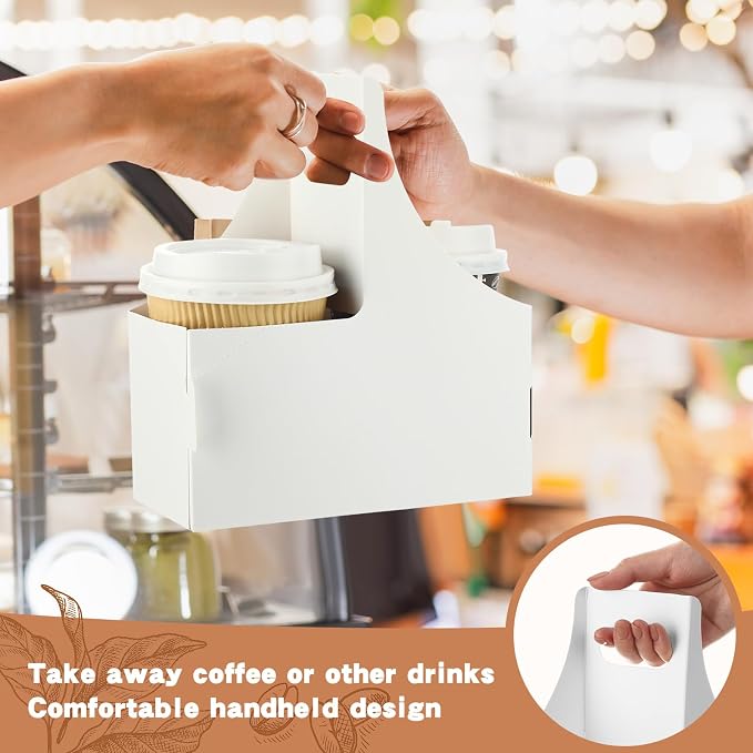 Dunzoom White 60 Pcs 2 Cups Drink Carrier - Image 5