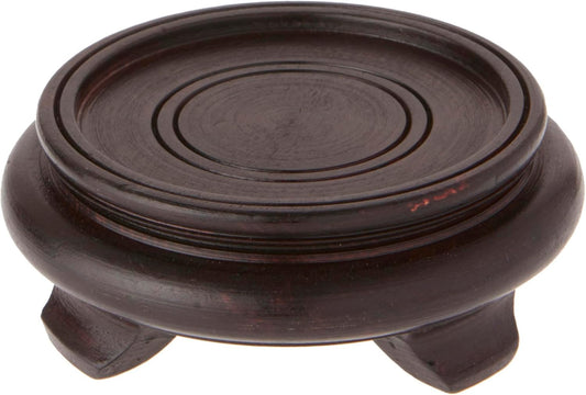 Bard's Dark Wood Decorative Base, 1.625" H x 4.75" W x 4.75" D (3.5" Display Diameter), Pack of 5