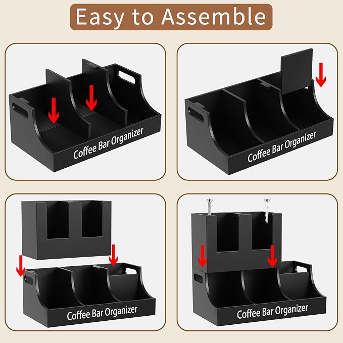Coffee Station Organizer, Wooden Coffee Bar Organizer - Image 7