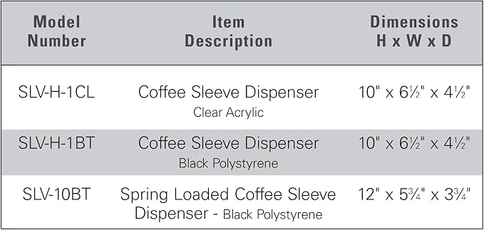 DISPENSE-RITE SLV-H-1BT Countertop Coffee Sleeve Dispenser, Durable Black - Image 2