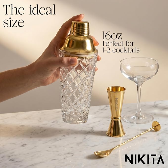 Nikita Cocktail Shaker, 5-Piece Martini Shaker & Bartender Kit - Image 4