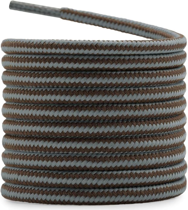 DELELE 2 Pair Round Boot Laces Outdoor Hiking Walking Shoelaces Dual Coloured by DELELE
