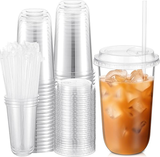 Ziliny 50 Sets Crystal Plastic Cups by Ziliny