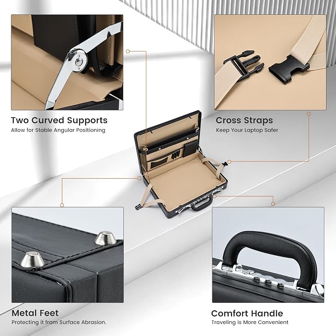 Briefcases for Men Carrying Case Document Attache Case for 16 Inch Laptop - Image 8