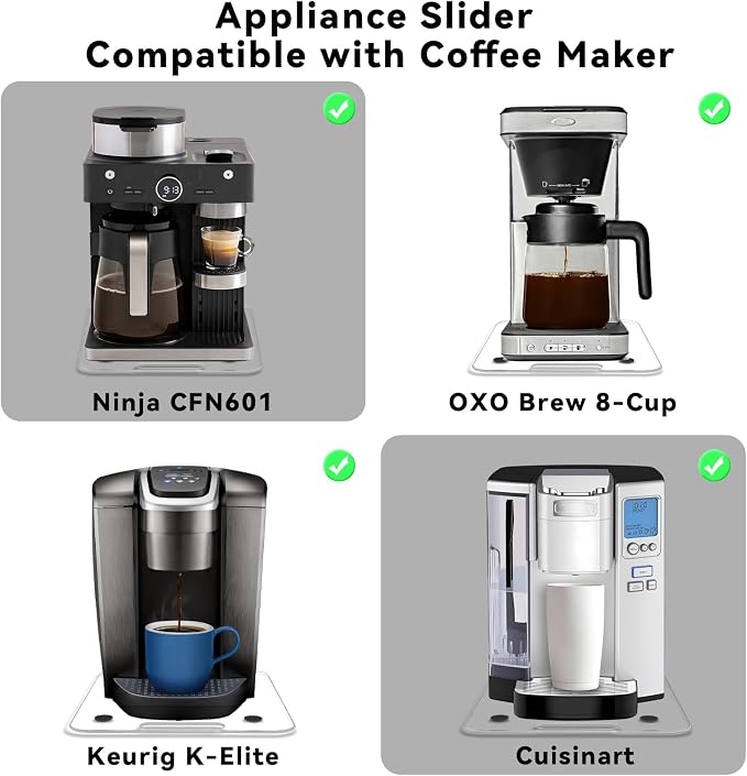 Appliance Slider for Coffee Maker, Acrylic Sliding Tray for Kitchen Countertop - Image 2