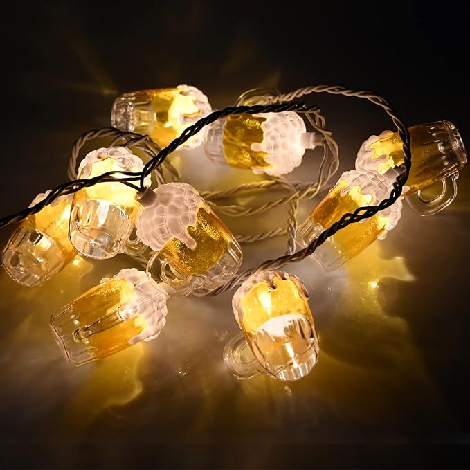 Beer Mug String Lights Celebration Decor Lights, 8.5Ft Outdoor Tropical Lights - Image 3