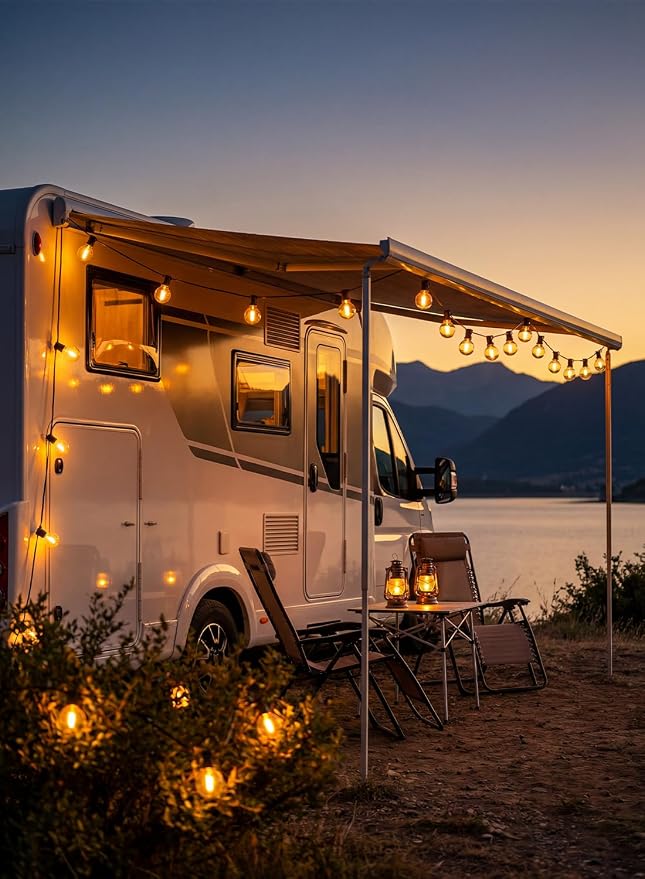 50FT Brown Outdoor String Lights, Shatterproof LED Globe Edison String Lights - Image 8