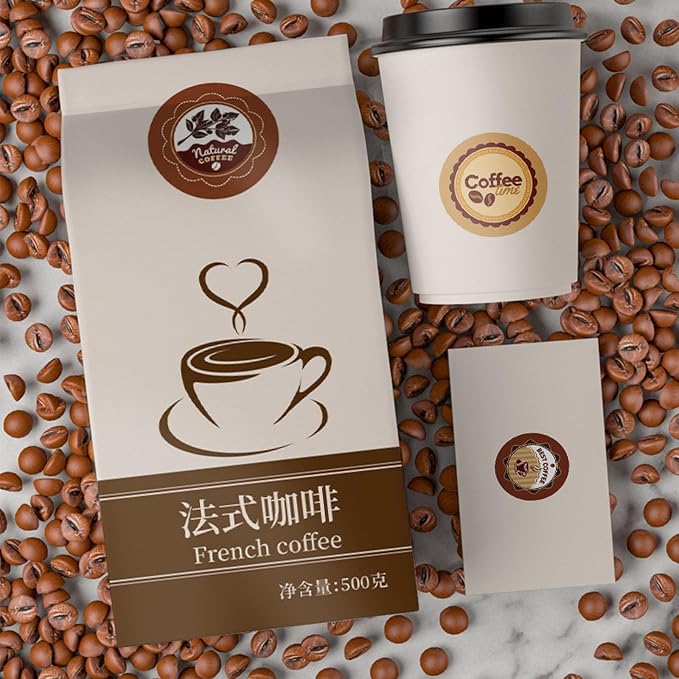 500 Counts Coffee Drinks Stickers Gift Wrap Self-Adhesive Sealing Sticker - Image 5