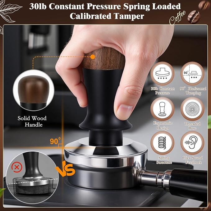 8 PCS Espresso Accessories Kit, 58mm Espresso Tamper Kit Coffee Tamper Set - Image 4