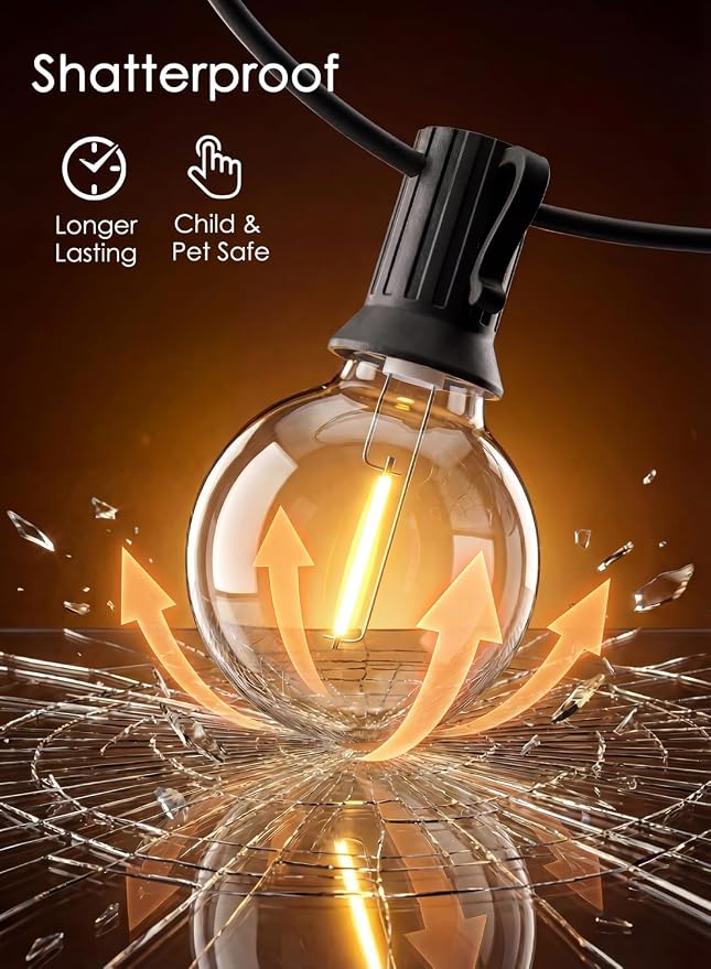 25FT G40 LED Globe Outdoor String Lights - Image 4