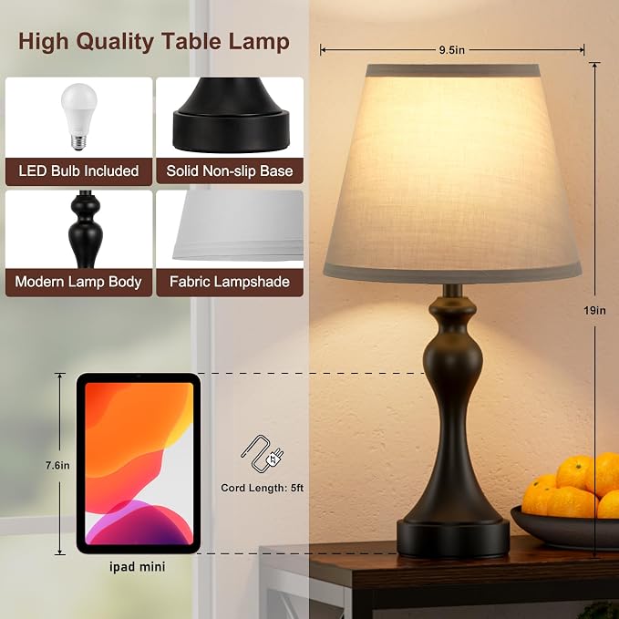 Seealle Touch Lamps for Nightstand - Image 7