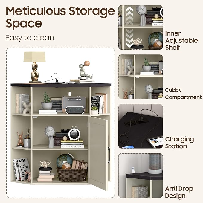 Vabches Corner Cabinet, Corner Storage Shelf - Image 5