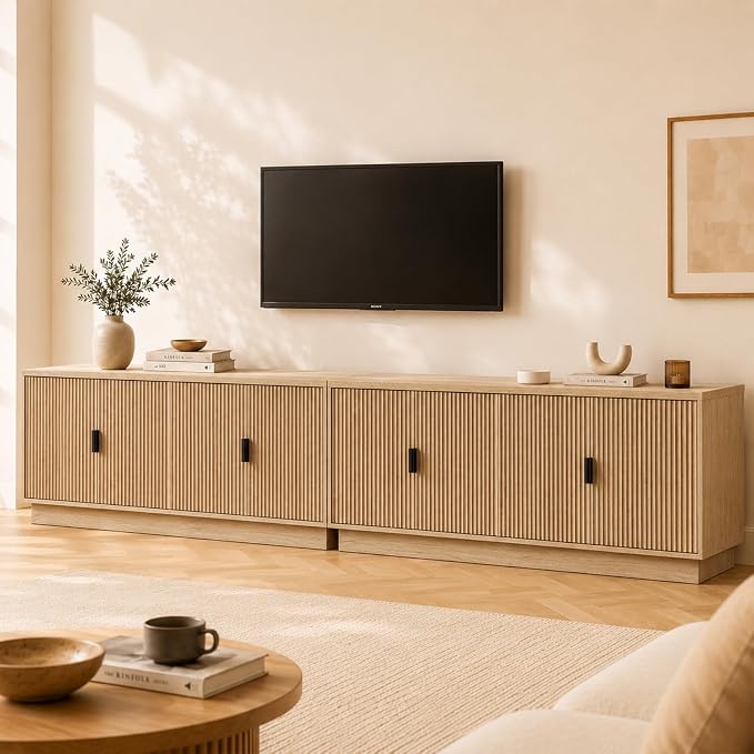 Fatmok 68" TV Stand for 75 Inch TV, Modern Entertainment Centers by Fatmok