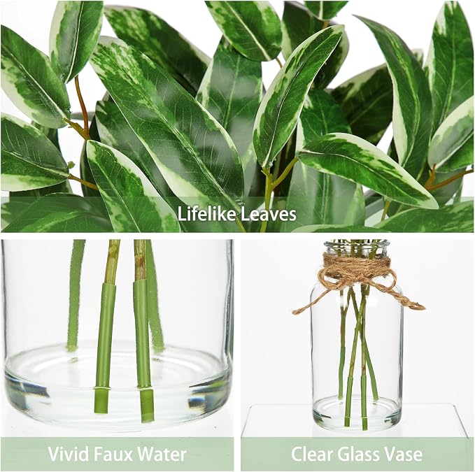 Real Touch Faux Eucalyptus Stems in Vase - Image 2