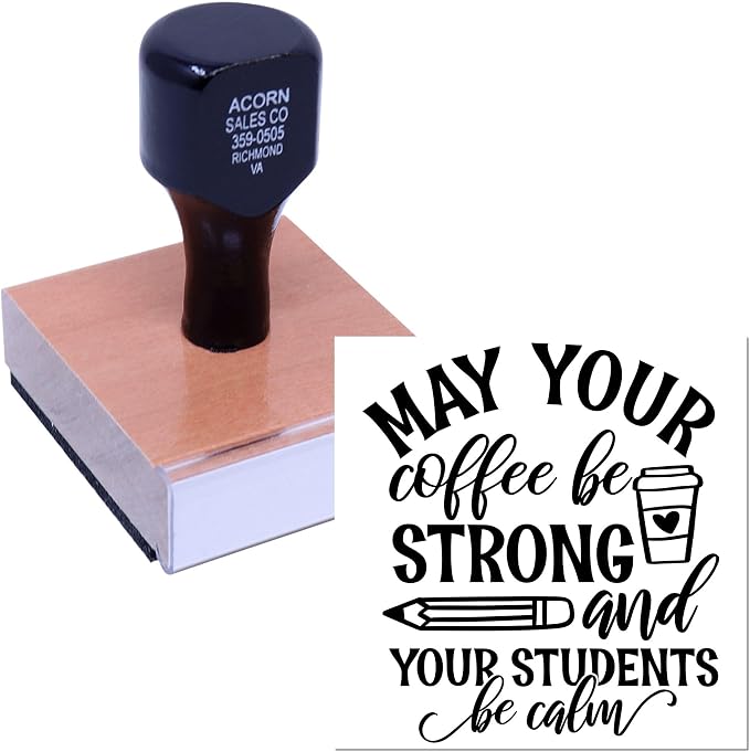 Coffee Lover's Wooden Handle Planner Stamper | Scrapbooking Stamper - Image 2