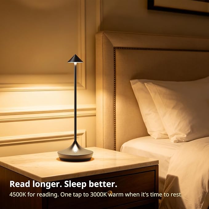 Cordless Rechargeable Table Lamp Set of 2, 3 Color Temperatures 9 Lighting Modes - Image 3