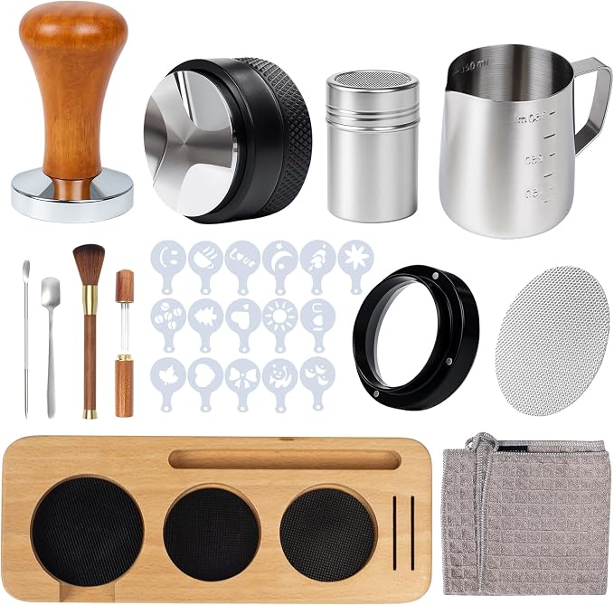 28PCS Espresso Accessories Kit, 51mm Espresso Tamper Tools, Includes Wood by Unknown