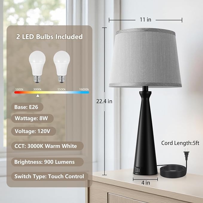 Seealle Modern Table Lamps Set of 2 - Image 6