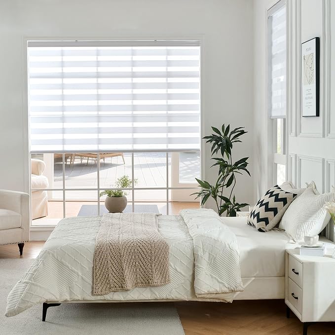 Joydeco Cordless Zebra Blinds for Windows, Dual Layer Free-Stop Zebra Shades - Image 4
