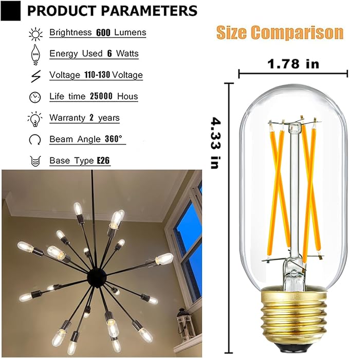 LEOOLS E26 LED Bulb 6W Equivalent e26 led Bulb 60 Watt Soft White 3000K - Image 3