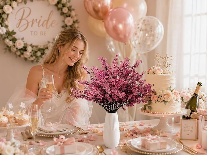 Mandy's 6 Bundles Artificial Dusty Pink Baby’s Breath Flowers | 18.5 Inch Silk - Image 7