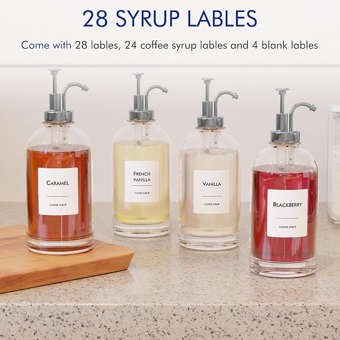 16.9 oz/500 ml Coffee Syrup Dispenser Set - Image 4