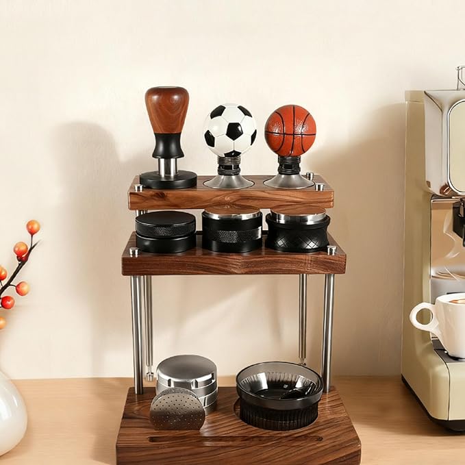 Wooden Espresso Tamper Holder Handmade Storage Rack Wood Storage Unit - Image 8