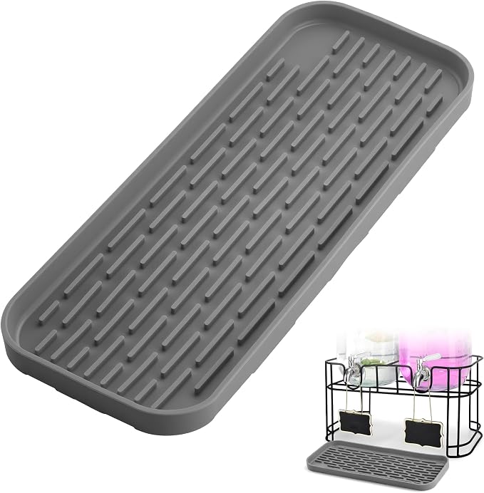 Drip Tray for Drink Dispenser, 1 Pack Gray Reusable Drip Pan for DD&HAPP Glass by brikinte