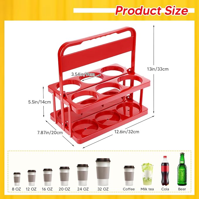 Reusable 6 Cup Drink Carrier - Image 2