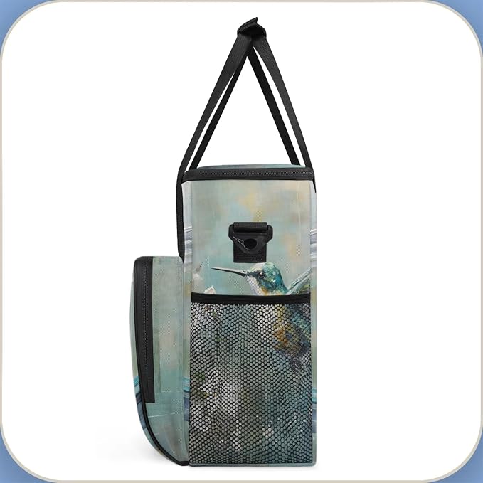 Hummingbird Vintage Coffee Maker Carring Bag, Large Insulated Storage Organizer - Image 4