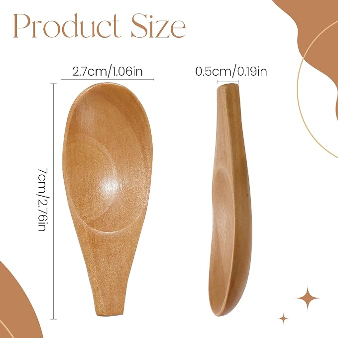 4 Pack Wooden Scoop for Jars, Mini Wood Spoons - Image 3
