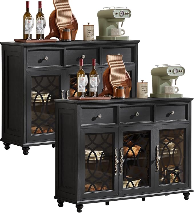 Joaxswe Farmhouse Sideboard Buffet Cabinet Set of 2 by Joaxswe