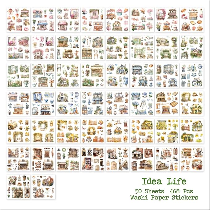 Garden Journal Stickers for Junk Journal Supplies, 50 Sheets Precut Watercolor - Image 6