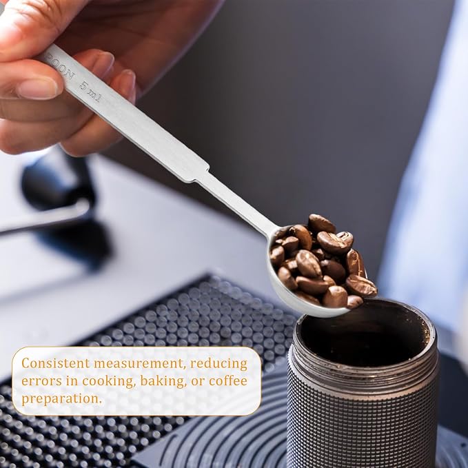 2pcs Teaspoons Measuring Spoon, 1 Teaspoon Stainless Steel Coffee Scoop Long - Image 6