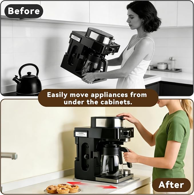 Appliance Slider for Coffee Maker, Acrylic Sliding Tray for Kitchen Countertop - Image 3