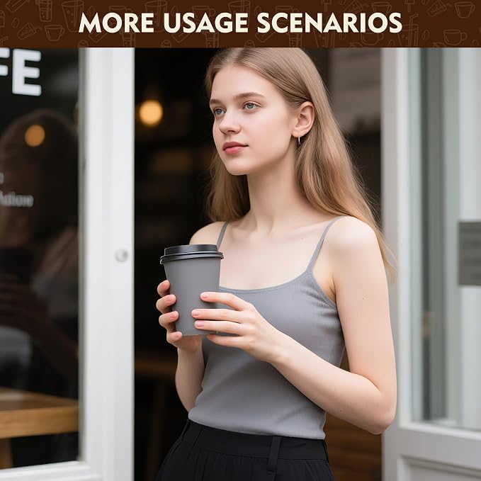 YEEHAW 16 oz Coffee Cups with Lids 100 Pack, To Go Cup with Lid - Image 6