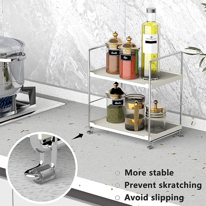 Plastic/Metal Freestanding Stackable Organizer Shelf, Bathroom Countertop - Image 6