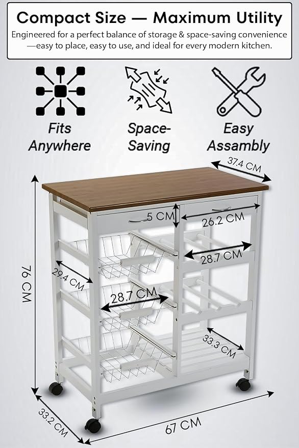 HYGRAD BUILT TO SURVIVE Kitchen Island Cart - Image 7