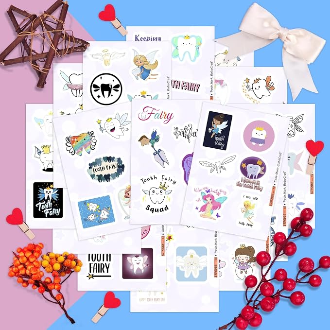 100Pcs Tooth Fairy Stickers for Water Bottle and Laptop - Image 5