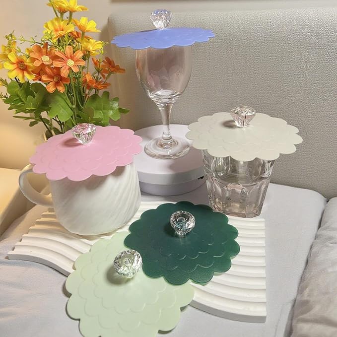 flower Silicone Cup Covers, Flexible Mug Covers, Tea Pots, Hot Cup Lids - Image 4