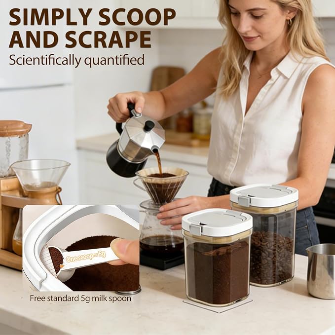 Coffee Storage Canister 27oz Airtight Sugar Storage Organization BPA Free - Image 4