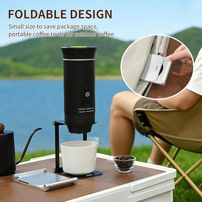 Pour Over Coffee Maker Stand, Foldable Portable Electric Espresso Machine Stand - Image 9