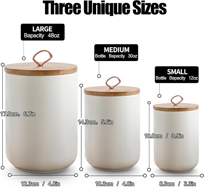 White Ceramic Canister Set - Image 2