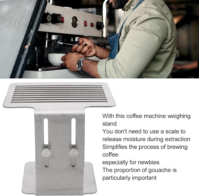 Fdit Coffee Machine Scale Rack, Stainless Steel, Height Adjustable, Weighing - Image 4