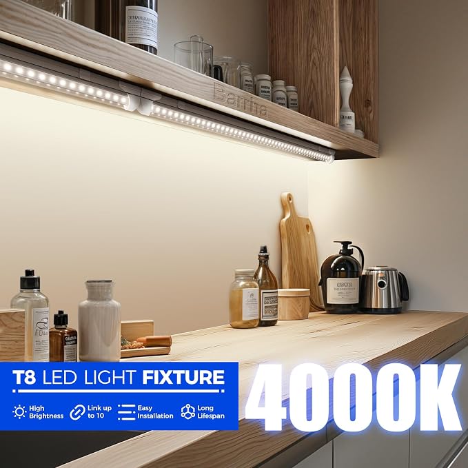 Barrina 2FT LED Shop Light, 4000K 20W 3000LM, V Shape Integrated T8 LED Lighting - Image 4