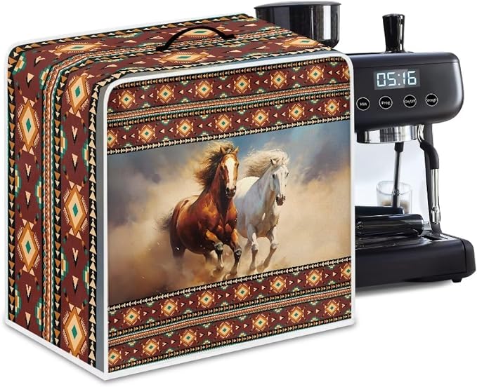 Horse Aztec Coffee Maker Cover Coffee Machine Dust Cover Lightweight Coffee Pot - Image 4